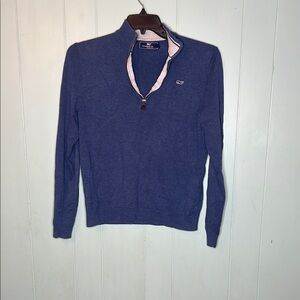 Vineyard Vines Blue V-Neck Sweater Timeless Knit